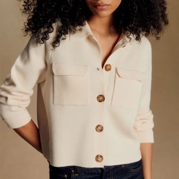 Sezane Betty Cardigan in Ecru - Picture 1 of 8